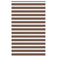vidaXL Rullgardin zebra brun 150x200 cm tyg bredd 145,9 cm polyester