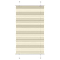 vidaXL Plisserad persienn cremefärgad 75x100 cm tyg bredd 74,4 cm