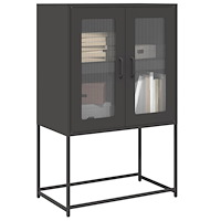 vidaXL Highboard svart 68x39x107 cm stål