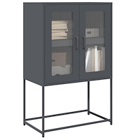 vidaXL Highboard antracit 68x39x107 cm stål