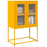 vidaXL Hög stol senapsgul 68x39x107 cm stål
