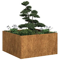 vidaXL Planteringskärl rostig 80x80x40 cm väderbeständigt stål