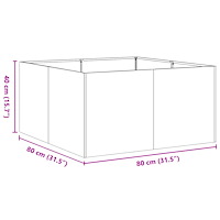 vidaXL Planteringskärl rostig 80x80x40 cm väderbeständigt stål