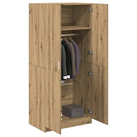vidaXL Garderob hantverksmässig ek 80x52x180 cm konstruerat trä