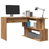 vidaXL Hörnskrivbord hantverksmässig ek 200,5x50x76 cm konstruerat trä