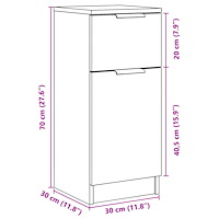 vidaXL Skänk åldrat trä 30x30x70 cm konstruerat trä