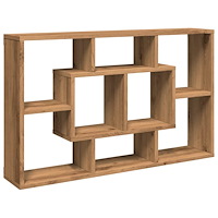 vidaXL Vägghylla hantverksmässig ek 85x16x52,5 cm konstruerat trä