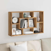 vidaXL Vägghylla hantverksmässig ek 85x16x52,5 cm konstruerat trä