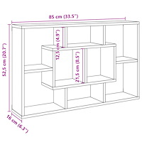 vidaXL Vägghylla hantverksmässig ek 85x16x52,5 cm konstruerat trä