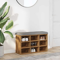 vidaXL Skobänk hantverksmässig ek 82x32x50 cm konstruerat trä
