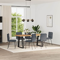 vidaXL Matstolar 6 st mörkgrå sammet