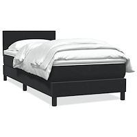 vidaXL Ramsäng med madrass svart 90x210 cm sammet