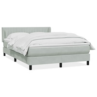 vidaXL Ramsäng med madrass ljusgrå 140x220 cm sammet
