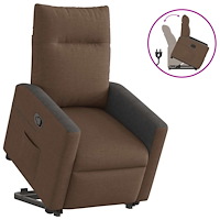 vidaXL Reclinerfåtölj med uppresningshjälp brun tyg