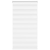 vidaXL Rullgardin zebra vit 80x100 cm tyg bredd 75,9 cm polyester