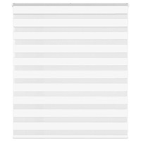 vidaXL Rullgardin zebra vit 130x100 cm tyg bredd 125,9 cm polyester