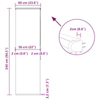 vidaXL Duschrullgardin med kassett 60x240 cm tyg bredd 56 cm