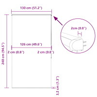 vidaXL Duschrullgardin med kassett 130x240 cm tyg bredd 126 cm