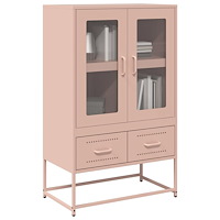 vidaXL Högskåp rosa 68x39x111,5 cm stål
