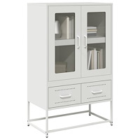 vidaXL Högskåp vit 68x39x111,5 cm stål