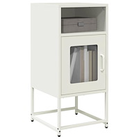 vidaXL Sängbord vit 36x39x78 cm kallvalsat stål