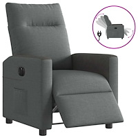 vidaXL Elektrisk reclinerfåtölj mörkgrå tyg