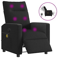vidaXL Elektrisk massagefåtölj med uppresningshjälp svart tyg