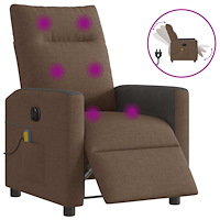 vidaXL Elektrisk massagefåtölj brun tyg