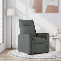 vidaXL Reclinerfåtölj mörkgrå tyg