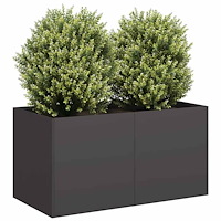 vidaXL Odlingslåda svart 80x40x40 cm kallvalsat stål