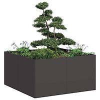 vidaXL Planteringskärl svart 80x80x40 cm kallvalsat stål