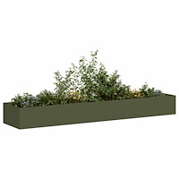 vidaXL Planteringskärl olivgrön 360x80x40 cm stål