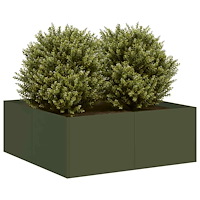 vidaXL Planteringskärl olivgrön 80x80x30 cm stål