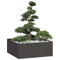 vidaXL Planteringskärl svart 100x100x40 cm stål