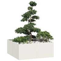 vidaXL Planteringskärl vit 100x100x40 cm stål