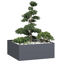 vidaXL Planteringskärl antracit 100x100x40 cm stål