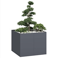 vidaXL Planteringskärl antracit 100x100x80 cm stål