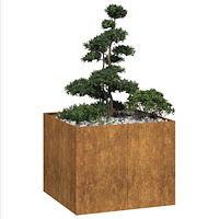 vidaXL Planteringskärl rostig 100x100x80 cm väderbeständigt stål