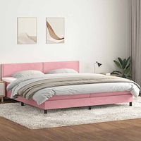 vidaXL Ramsäng med madrass rosa 200x210 cm sammet