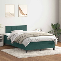 vidaXL Ramsäng med madrass mörkgrön 120x210 cm sammet