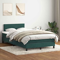 vidaXL Ramsäng med madrass mörkgrön 120x210 cm sammet
