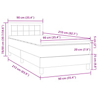 vidaXL Ramsäng med madrass svart 90x210 cm sammet