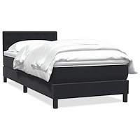 vidaXL Ramsäng med madrass svart 90x210 cm sammet