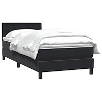 vidaXL Ramsäng med madrass svart 90x210 cm sammet
