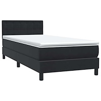 vidaXL Ramsäng med madrass svart 90x210 cm sammet