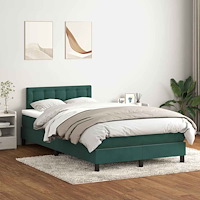 vidaXL Ramsäng med madrass mörkgrön 120x210 cm sammet