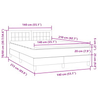 vidaXL Ramsäng med madrass mörkblå 140x210 cm sammet