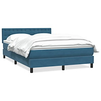 vidaXL Ramsäng med madrass mörkblå 140x210 cm sammet