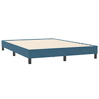 vidaXL Ramsäng med madrass mörkblå 140x210 cm sammet