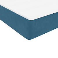 vidaXL Ramsäng med madrass mörkblå 140x210 cm sammet